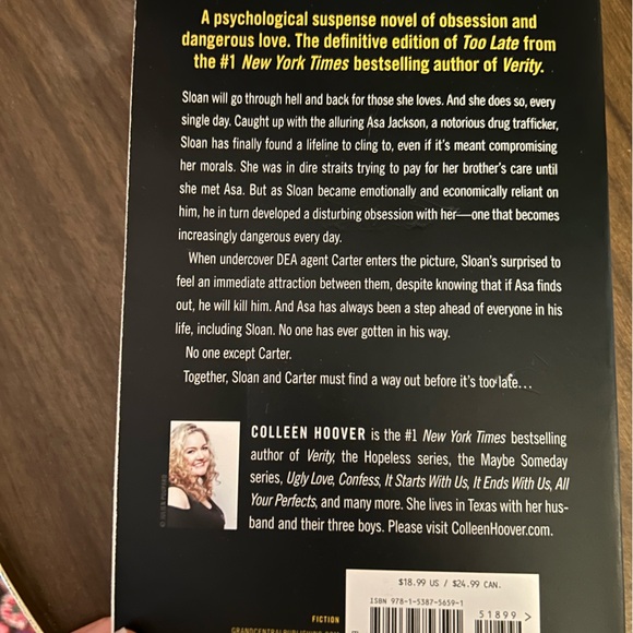 “Too Late” by Colleen Hoover - Picture 2 of 2